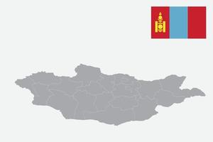 carte de la mongolie. drapeau de la mongolie. icône plate symbole illustration vectorielle vecteur