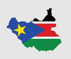 carte et drapeau du sud-soudan vecteur