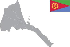 carte de l'érythrée. drapeau érythréen. icône plate symbole illustration vectorielle vecteur