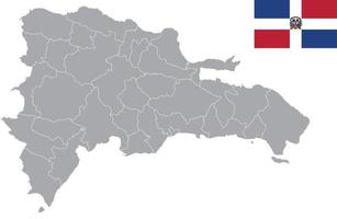 carte de la république dominicaine. drapeau de la république dominicaine. icône plate symbole illustration vectorielle vecteur