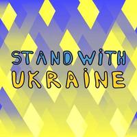 supporter l'ukraine. arrêter la guerre en ukraine. fond bleu et jaune. la russie attaque l'ukraine vecteur