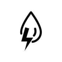 icône de gouttes d'eau avec électrique. style d'icône de ligne. adapté à l'icône d'énergie renouvelable. conception simple modifiable. vecteur de modèle de conception