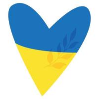 coeur de drapeau ukrainien. symbole de patriotisme et d'amour. élément d'icône bleu jaune pour la conception. illustration vectorielle isolée. vecteur