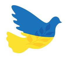 colombe jaune bleu. drapeau de l'ukraine icône patriotique. symbole national de liberté. illustration vectorielle. vecteur
