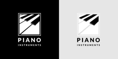 vecteur de conception de logo de musique de piano