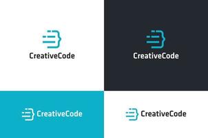 conception de logo de codage ou conception d'icônes pour un développeur Web vecteur