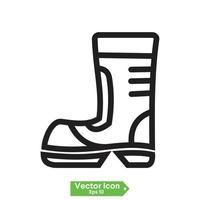 icône de bottes. icône de ligne de bottes vecteur