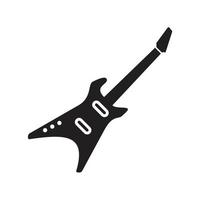 modèle d'icône de guitare électrique couleur noire modifiable. icône de guitare électrique symbole d'icône de travail d'équipe illustration vectorielle plate pour la conception graphique et web. vecteur