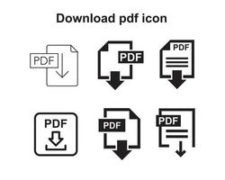 télécharger le modèle d'icône pdf couleur noire modifiable. télécharger le symbole d'icône pdf signe vectoriel plat isolé sur fond blanc. illustration vectorielle de logo simple pour la conception graphique et web.