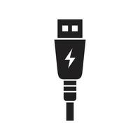 modèle d'icône de charge webusb couleur noire modifiable. symbole d'icône de charge usb illustration vectorielle plate pour la conception graphique et web. vecteur