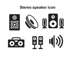modèle d'icône de haut-parleur stéréo couleur noire modifiable. symbole d'icône de haut-parleur stéréo illustration vectorielle plate pour la conception graphique et web. vecteur