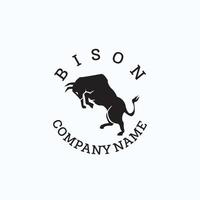 modèle de logo de bison vecteur