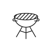 modèle d'icône de barbecue couleur noire modifiable. symbole d'icône de barbecue illustration vectorielle plate pour la conception graphique et web. vecteur