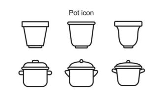 modèle d'icône de pot couleur noire modifiable. symbole d'icône de pot illustration vectorielle plate pour la conception graphique et web. vecteur