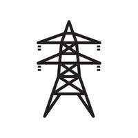 tour électrique, modèle d'icône de ligne électrique aérienne couleur noire modifiable. tour électrique, symbole d'icône de ligne électrique aérienne illustration vectorielle plate pour la conception graphique et web. vecteur