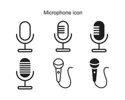 modèle d'icône de microphone couleur noire modifiable. symbole d'icône de microphone illustration vectorielle plate pour la conception graphique et web. vecteur