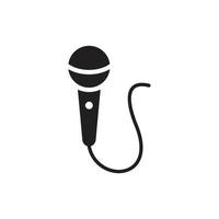 modèle d'icône de microphone couleur noire modifiable. symbole d'icône de microphone illustration vectorielle plate pour la conception graphique et web. vecteur