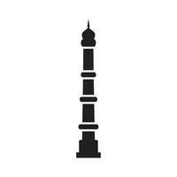 modèle d'icône de minaret de mosquée couleur noire modifiable. symbole d'icône de minaret de mosquée illustration vectorielle plate pour la conception graphique et web. vecteur