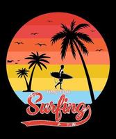 fichier vectoriel de conception de t-shirt de surf
