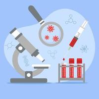 analyse de laboratoire chimique, laboratoire médical. vecteur