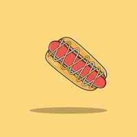 illustration vectorielle d'icône de nourriture de hot-dog vecteur