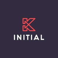 modèle de conception de logo lettre k minimaliste vecteur