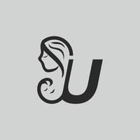 logo de la fête des mères lettre u. beau logo vectoriel. u contour logo lettre créative vecteur