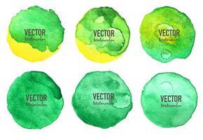 Cercle d&#39;aquarelle vert sur fond blanc vecteur