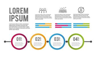 Plan d&#39;informations commerciales en 4 étapes infographiques vecteur