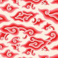 Megamendung Batik Rouge Seamless Pattern vecteur