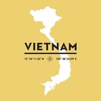 Carte de silhouette de vecteur du Vietnam