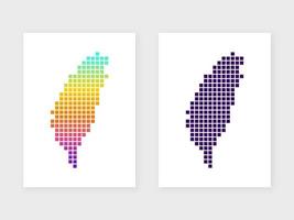 Carte de silhouette de pixel de Taiwan