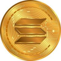 solana sol crypto monnaie pièce d'or. échange d'argent numérique. vecteur