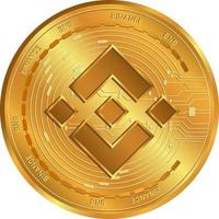 binance bnb crypto monnaie icône de pièce d'or. monnaie numérique financière. vecteur