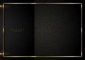 rayures noires 3d élégantes abstraites et cadre doré sur fond de motif de carrés avec effet d'éclairage vecteur