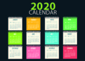 Calendrier coloré modèle école Childish vecteur