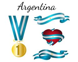 Drapeau de ruban médaille argentine vecteur