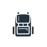 vecteur d'icône de sac à dos dans un style plat branché isolé sur fond blanc. conception de symbole de sac d'école pour l'application web et mobile. illustration vectorielle