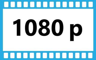 icône plate de vidéo hd 1080p sur fond blanc. Signe vidéo HD 1080p. vecteur