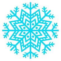 icône de flocon de neige bleu isolé sur fond blanc. vecteur