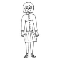 dessin animé doodle femme isolée sur fond blanc. gens. vecteur