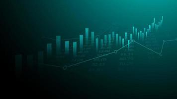 graphique de bâton de bougie d'entreprise de négociation d'investissement boursier sur fond bleu. point haussier, tendance à la hausse du graphique. conception de vecteur d'économie