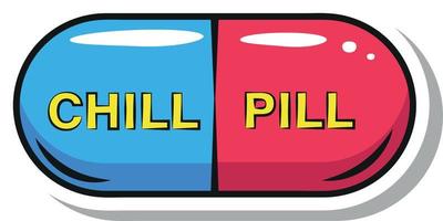 chill pill dans un style pop art vecteur