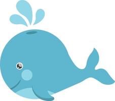 illustration de baleine bleue de personnage mignon pour les affiches de magazines de livres pour enfants bannières vecteur