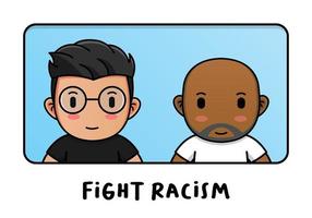 modèle de bannière de concept de lutte contre le racisme vecteur