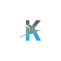 logo de la lettre k avec la conception d'icône d'oiseau pélican vecteur