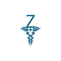 lettre z avec vecteur de conception de logo icône caducée