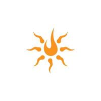 modèle vectoriel de conception plate d'icône de logo de soleil