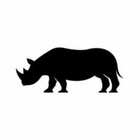 icône de silhouette de rhinocéros vecteur