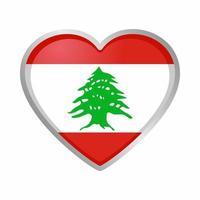 autocollant drapeau coeur liban vecteur